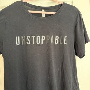 ATHLETA Black cropped UNSTOPPABLE tee Size XL